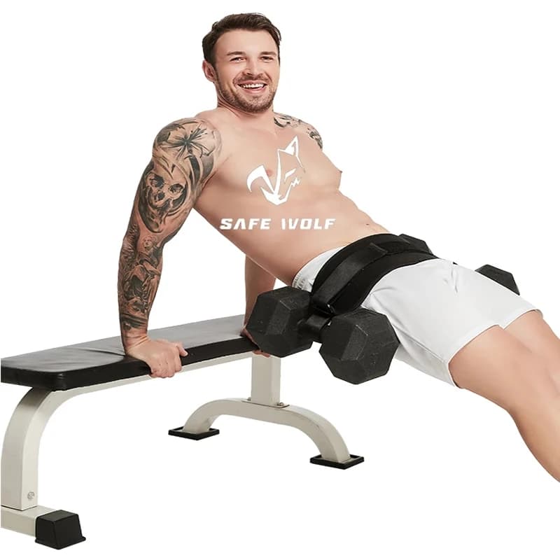 Hip Thrust Belt Glute Bridge Pad Butt Workout with Dumbbells Kettlebells for Squats Lunges Reverse Squat Bodybuilding