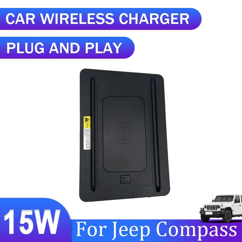 Accessori auto Speciale pannello di ricarica del telefono wireless QI integrato per Jeep Compass 2021 2022 2023 caricabatterie wireless automobilistico