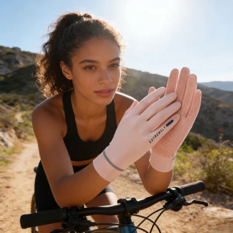 Ladies' Ice Skating Fiber Fabric Summer Gloves Palm Print Pattern Fishing Net Texture Flip Touch Screen Outdoor Sports Walking