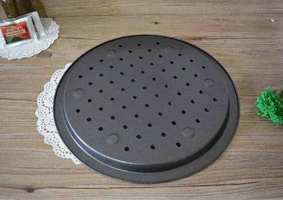 Stampo per pizza Vassoio Utensili da cucina 14 "Forno per pizza Teglia per punzonatura Piatto rotondo Vassoio per torta antiaderente Stampo per cottura JC 0508