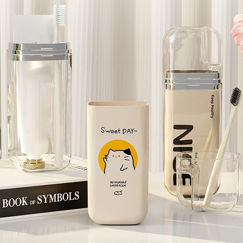 3 IN1 Cartoon carino spazzolino da denti tazza portaspazzolino da viaggio semplice tazza portatile per collutorio per viaggio d'affari bagno di casa campeggio
