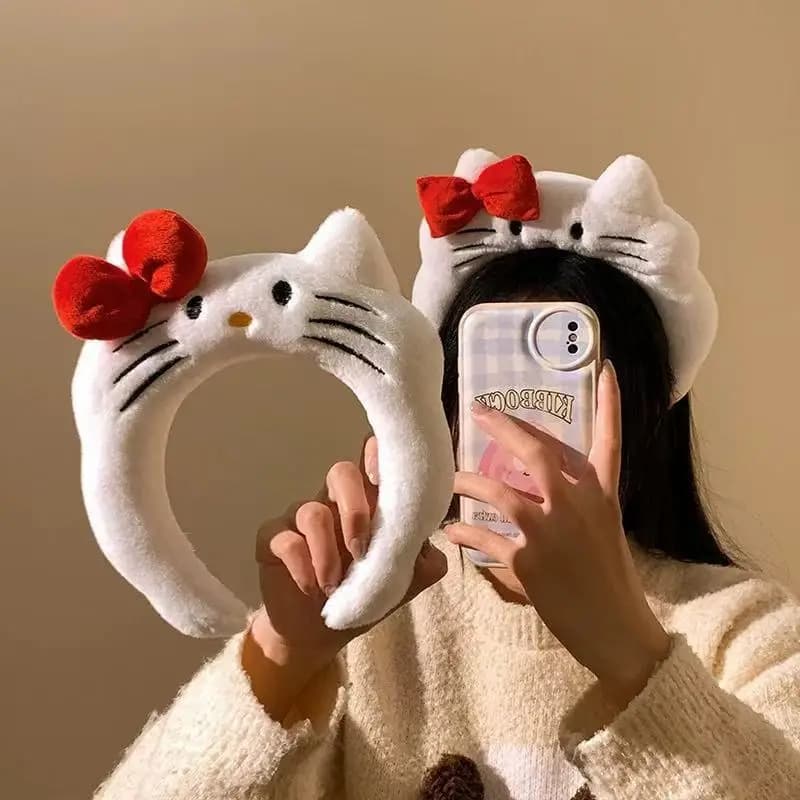 Hello Kitty Hairband, Gift for Girls Souls, Red Flame, to Wash Face and Apply Masks, Hair Decoration, Wholesale