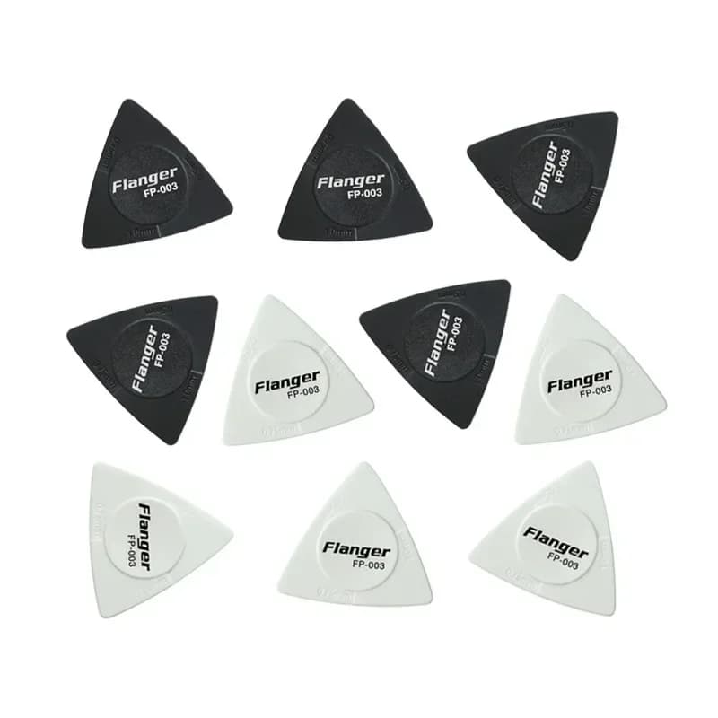 1 pz 0.5/0.75/1mm Plettri per chitarra Triangolo Nero Bianco Multi-spessore Stile antiscivolo Materiale ABS Plettri Accessori per chitarra FP-003