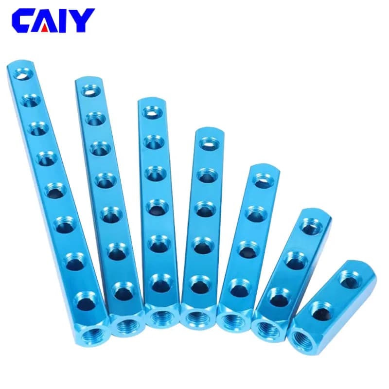 1/4 PT Thread Versatile Pneumatic Manifold Splitter with Quick Connectors and Multiple Ports for Efficient Air Distribution