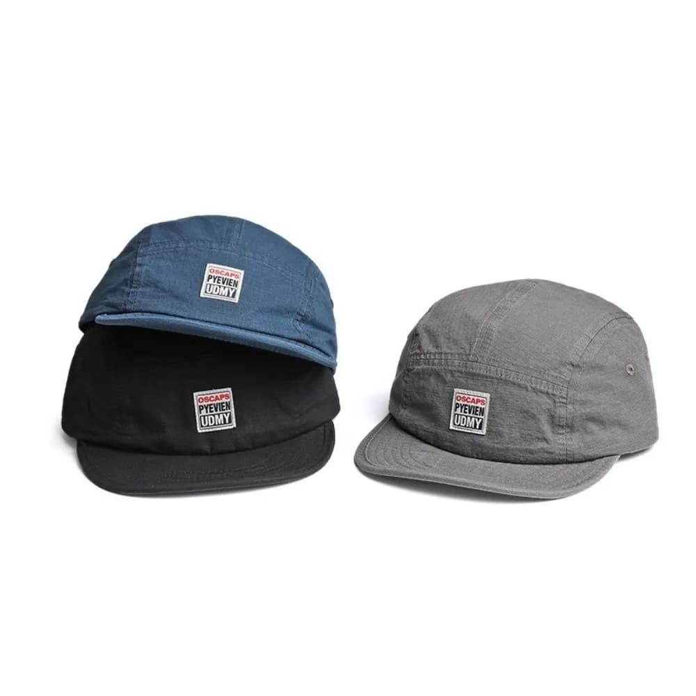 Retro Five Panel Baseball Hats Flat Eaves American Style Dad Hats Short Brimmed Breathable Peaked Caps Unisex