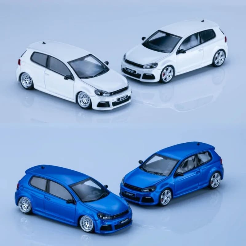 Maxwell 1:64 GOLF RMK6 Bianco Perla/Blu Collezione di modelli di auto pressofusi in miniatura
