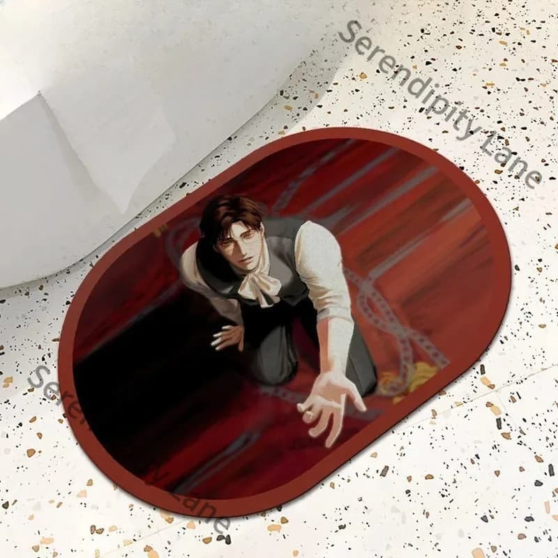 Light and Night Evan Shower Room Toilet Door Mat Antiskid Water Absorption Quick-dry Cartoon Version Personage Series Decorate