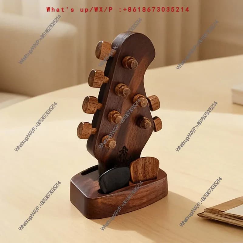 Walnut Guitar Pick Display Box Storage Box Electric Guitar Multifunctional Pick Rack Collection Box Storage Bag Bass Head