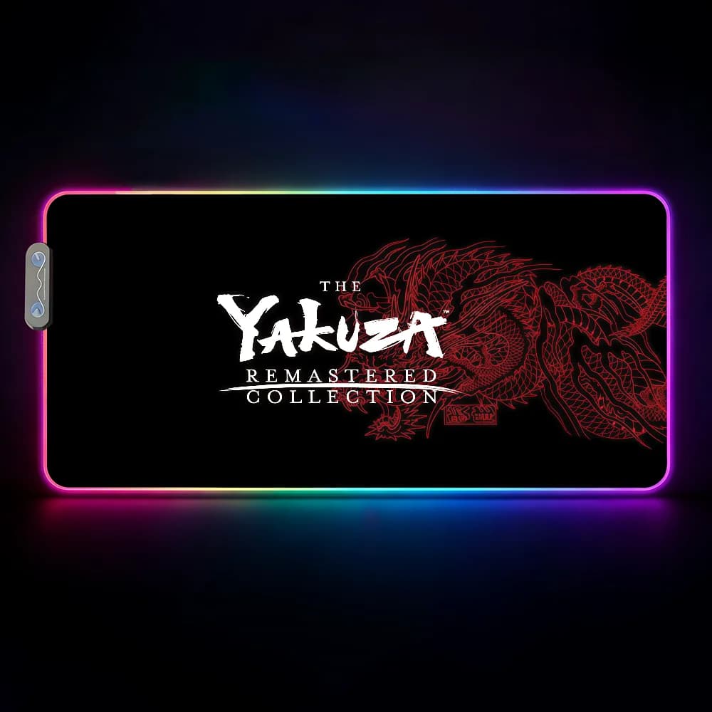 Tappetino per mouse Game Y-Yakuza, impermeabile, con luce LED RGB, tastiera da gioco colorata, copertura antiscivolo, superficie per tappetino da scrivania