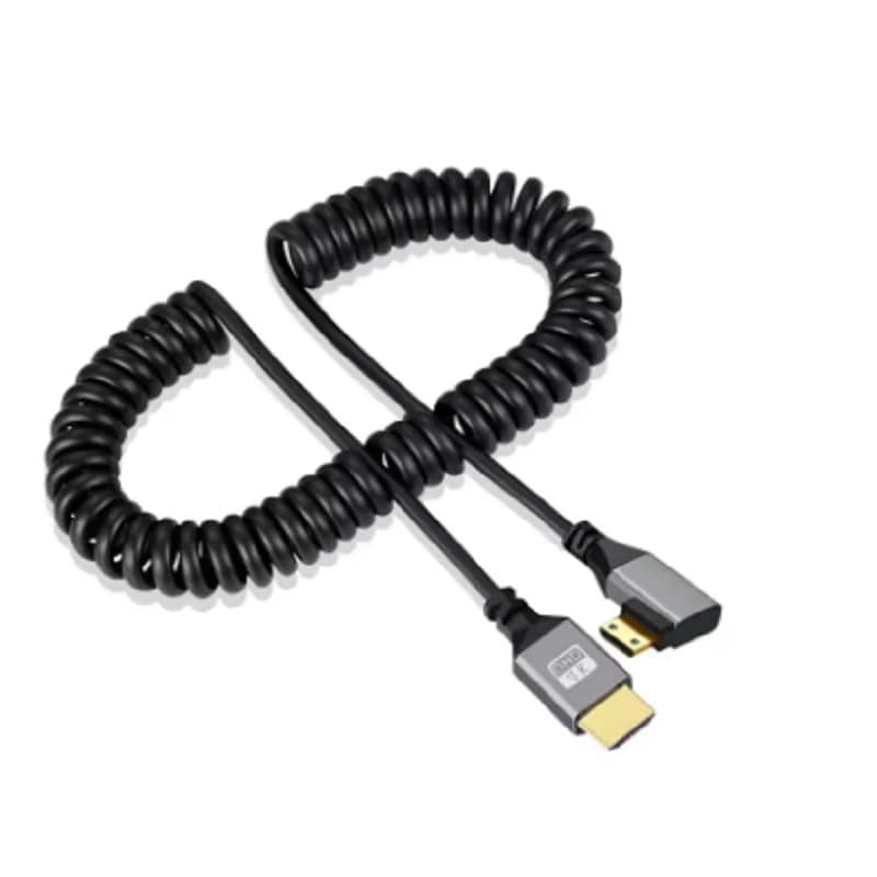 HDMI 4K 4K60HZ 0.5-2,4M mini HDMI cable compatible with HDMI Flexible spiral cable with 4K MinihHDMI cable extension