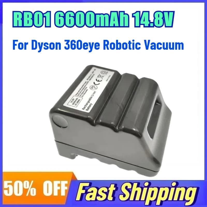 Batteria ricaricabile RB01 6600mAh 14,8V adatta per batteria al litio accessorio aspirapolvere robot Dyson 360eye