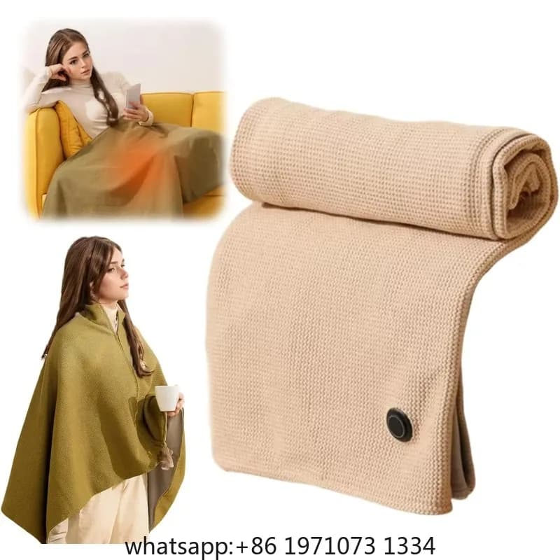 Portable Heated Blanket Shawl Wrap for Women, Electric Heating Blanket Rapid Warm Shawl, Washable Heated Wrap for Neck Shoulder