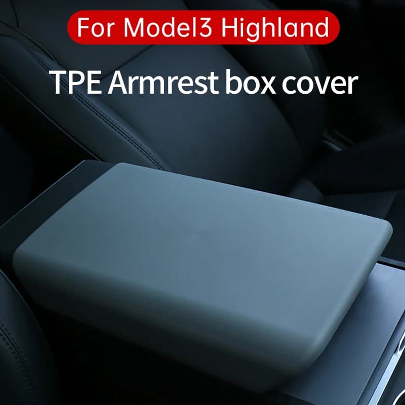 For Tesla Model Y Launch Juniper 2025 Model 3 Highland 2024 TPE Soft Case Central Console Armrest Cover Armrest Accessories