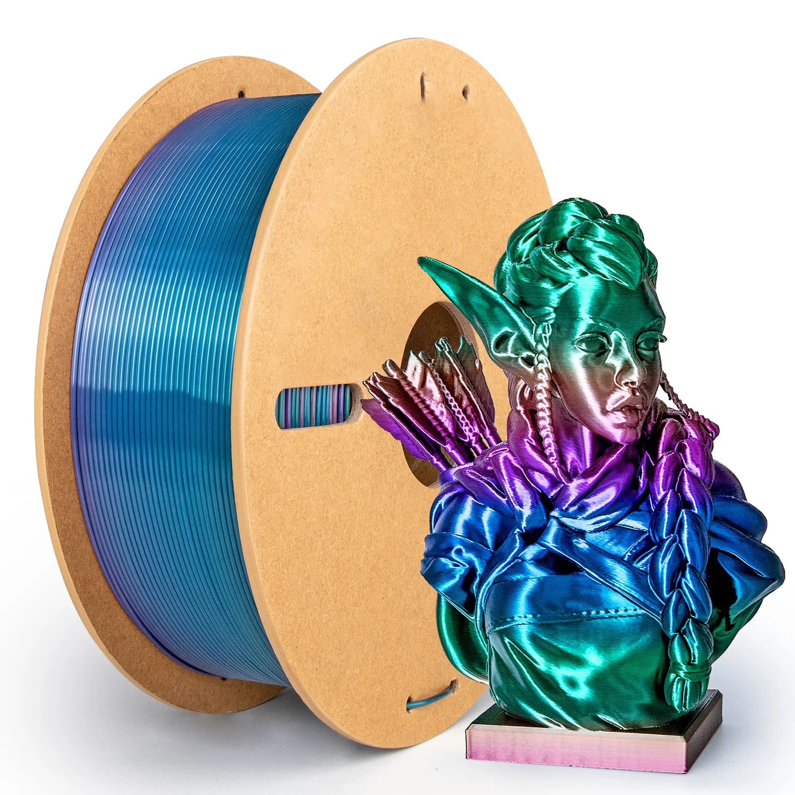 Filament PLA Silk Rainbow 1.75mm - Fast Shoe Polishing for 3D Printer, Coil 500g/1kg, Compatible FDM - Universe Series