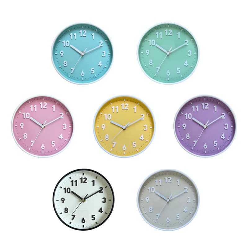 8 Inch Modern Wall Clock Digital Silent Non Ticking Home Office Bedroom Decorative Clock