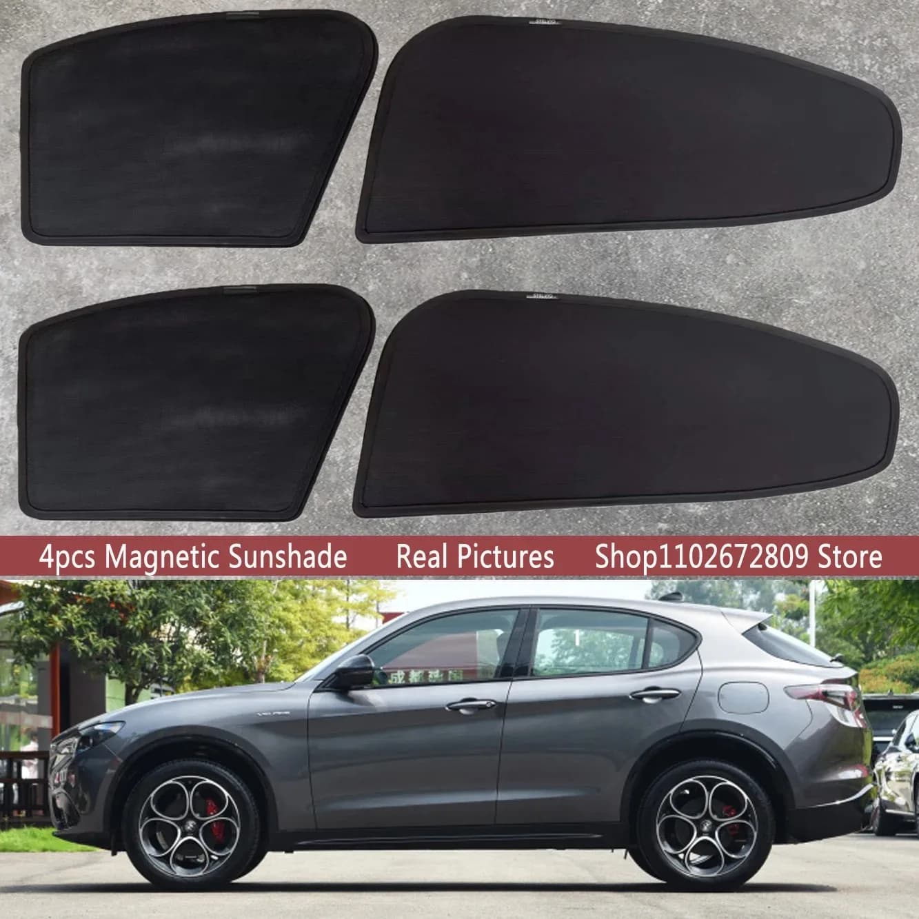 Parasole Magnetico per Auto, Tenda Parasole per Parabrezza, Accessori Auto per Alfa Romeo Stelvio 949 SUV 2017 - 2023