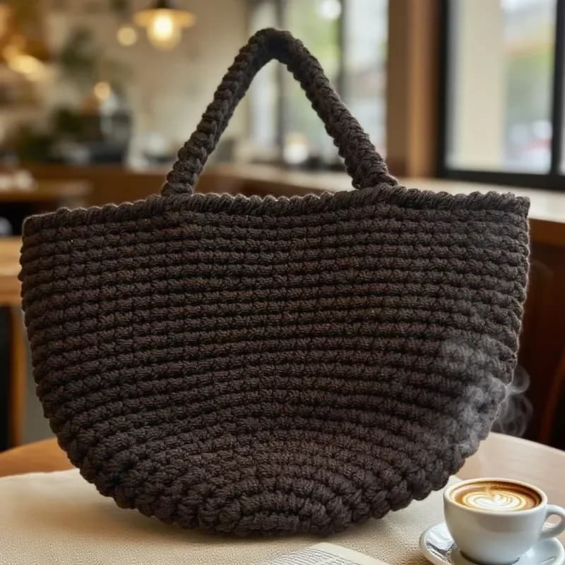 High-end hand-woven straw tote bag for women made of cotton thread large capacity portable beach vacation accessory