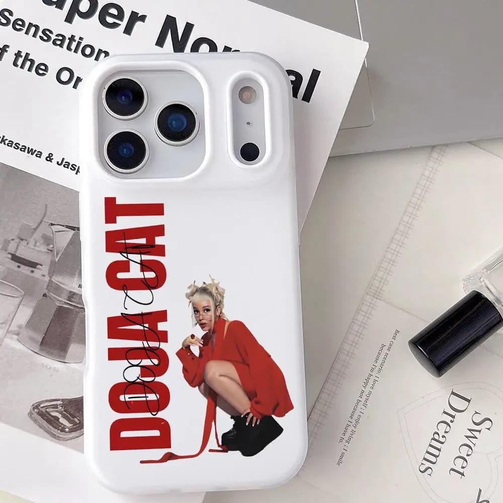 Custodia per telefono Sinegr D-Doja Cat per iPhone 17 16 15 14 13 12 11 Pro Max Plus Mini, trasparente, antiurto, morbida