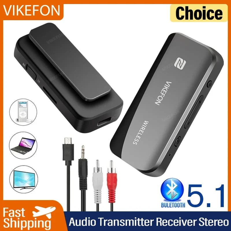 VIKEFON Bluetooth Aux Adapter Wireless USB Dongle NFC TF Card Jack da 3.5mm per TV PC Speaker Car Kit ricevitore Audio trasmettitore