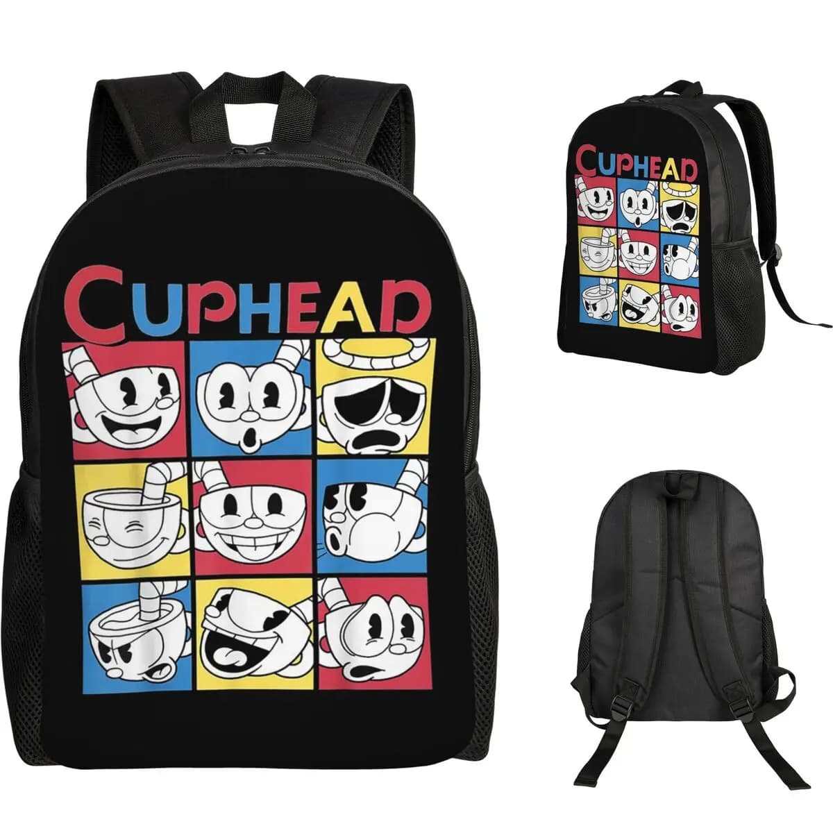 Cuphead Design Backpack Student Boys Girls BookBag School Bag Computer Shoulder Bags