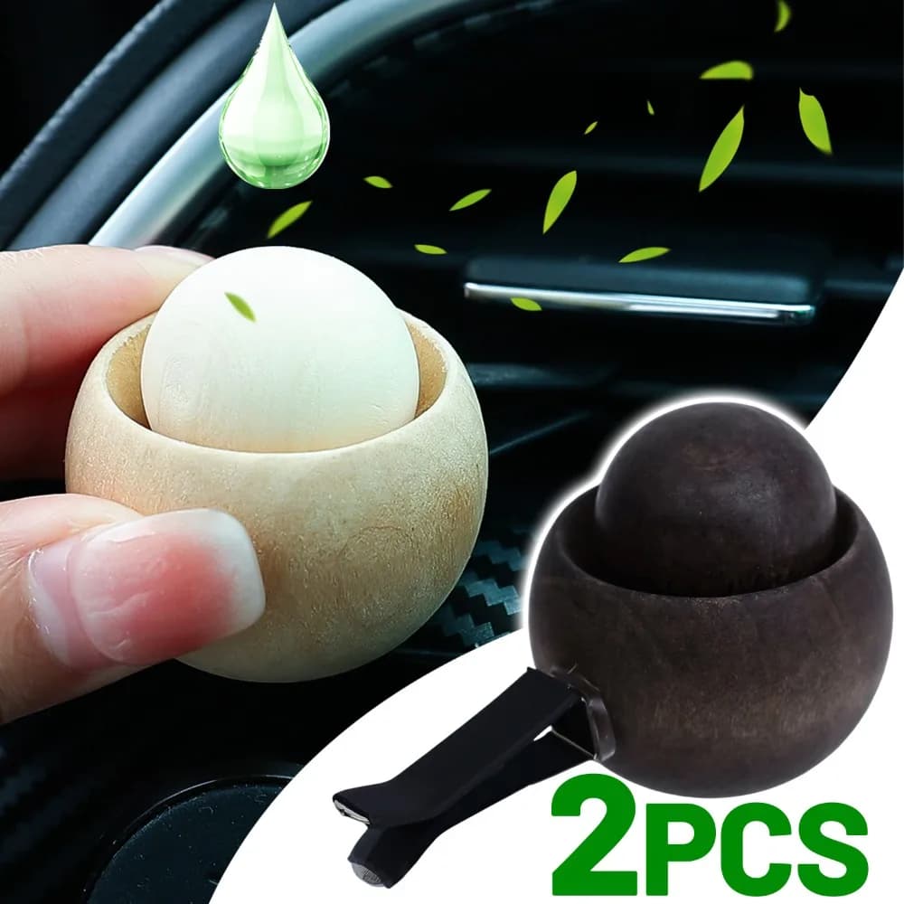 Diffusore per aromaterapia in legno massello Presa d'aria per auto Clip per profumo di olio essenziale Deodorante per interni auto Decorazione per lo styling