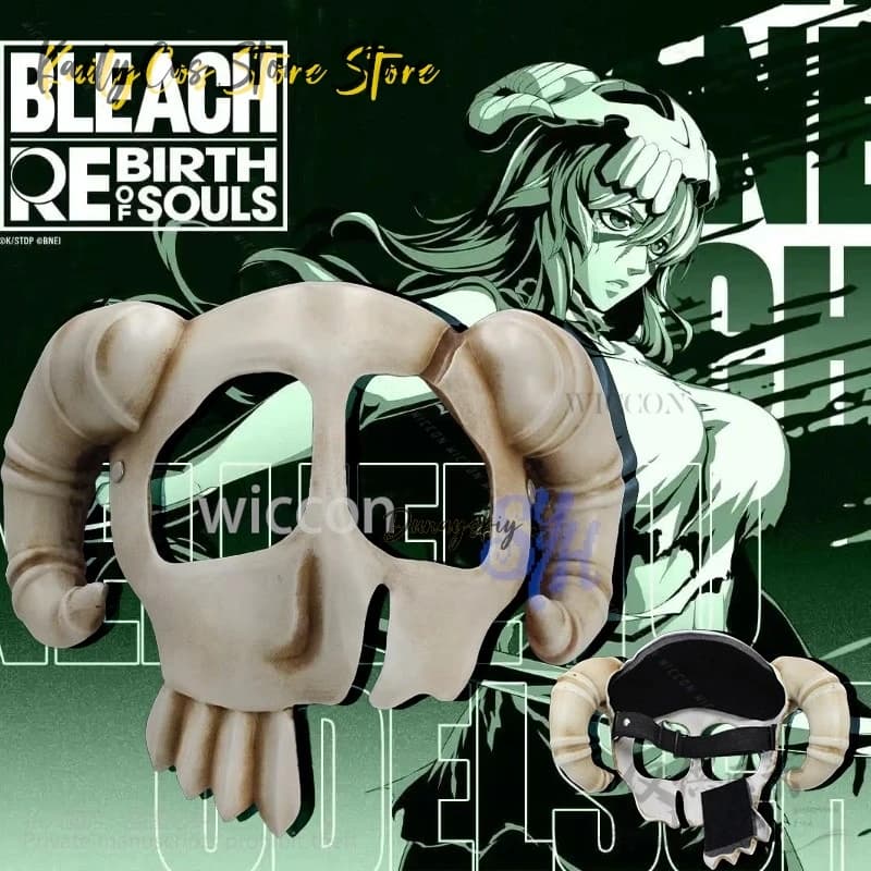 Anime BEEACH Cosplay Neliel Demone Teschio Corno Mezza Faccia 3D Maschera di Acido Polilattico Copricapo Halloween Festa di Natale Personalizzato
