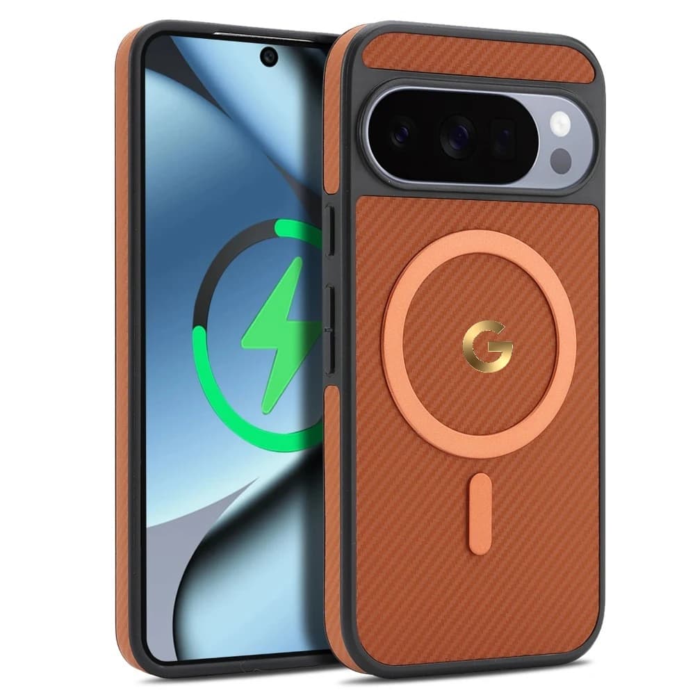 High Qual Slim Carbon Look Leather Case For Google Pixel 11Pro 10 9 Pro XL 10A 9A for MagSafe Wireless Charging Protection Cover