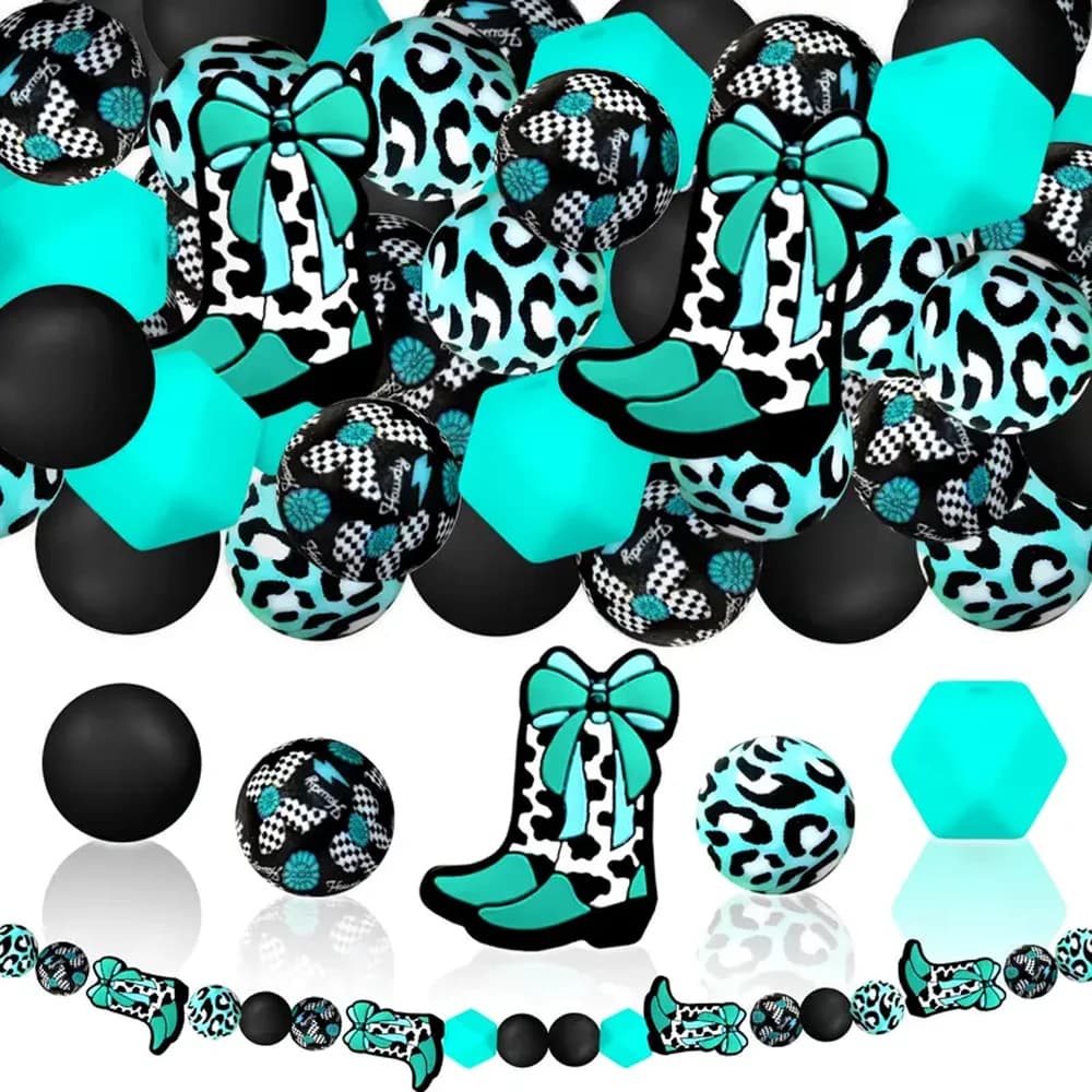 Set di perline in silicone a forma di stivale da 6/25 pezzi, perfetto per l'artigianato fatto a mano fai-da-te come portachiavi, collane, bracciali, ecc.