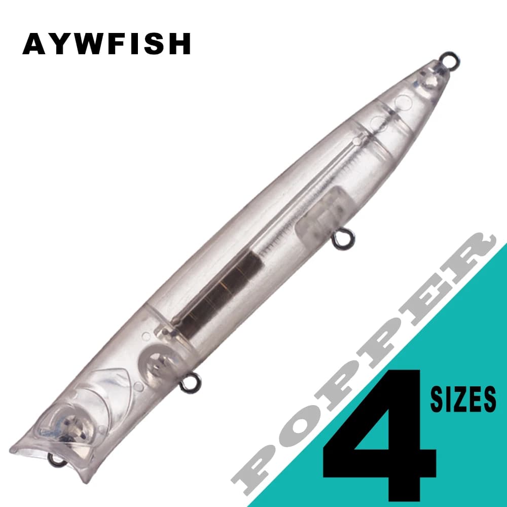 AYWFISH Floating Unpainted Hard Bait Artificial Topwater 7.5CM 9CM 1CM 12CM Fishing Lures Popper Wobbler Blanks