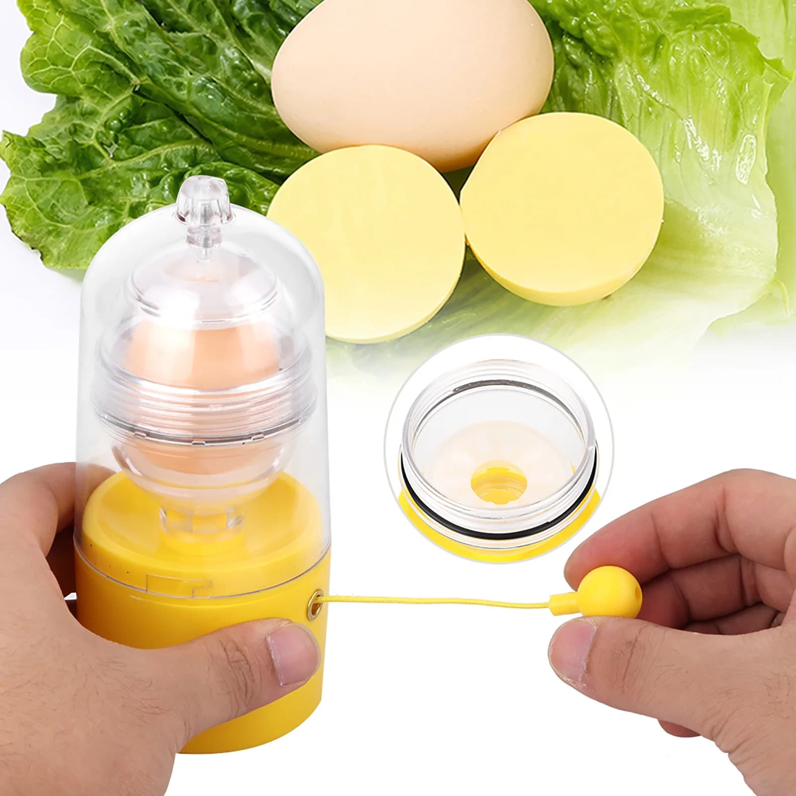Agitatore per tuorlo d'uovo a mano frusta dorata frullatore per uova frullatore per uova accessori da cucina Spinner per uova utensili manuali per bambini