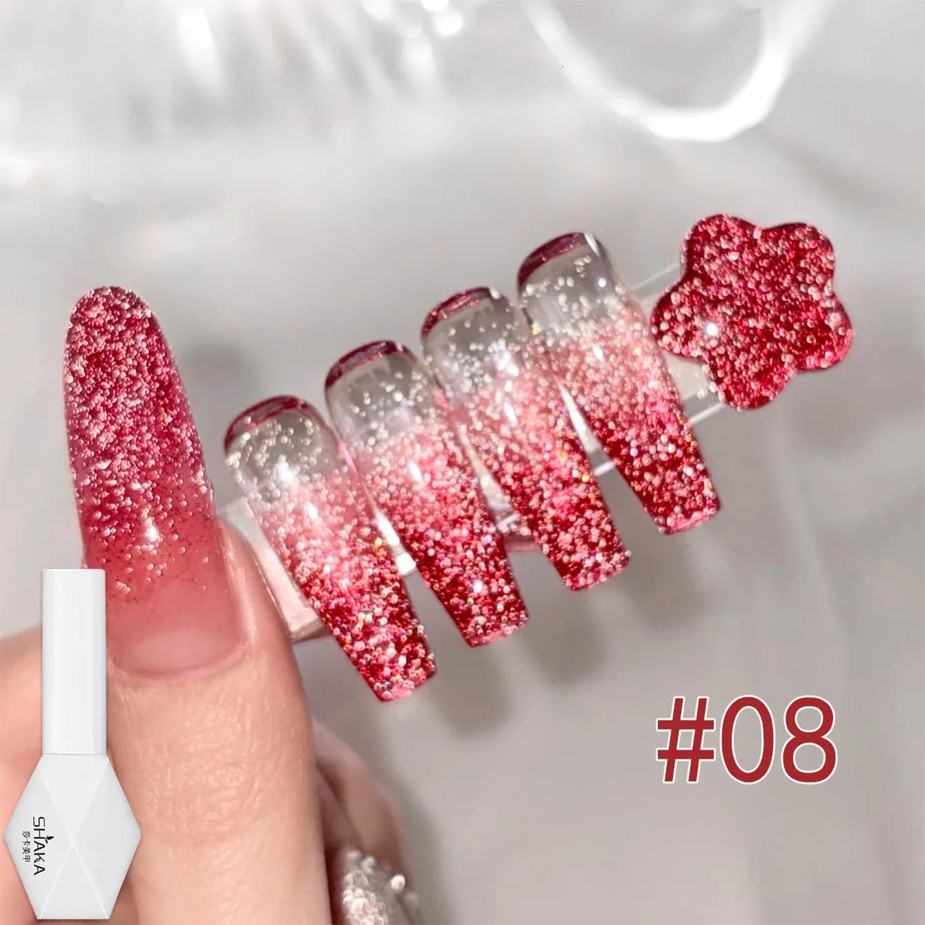 1 pz SHAKA Summer Stardust Bounce Sparkle Broken Diamond Glue Gel Smalto per Unghie 2026 Nuovo Gel Unghie Illuminante e Sbiancante