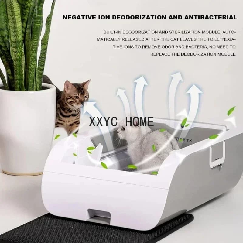Lettiera Automatica Autopulente per Gatti con Rimozione Odori, Controllo Tramite App, Design Antiaderente, Toilette Intelligente per Gatti, Lettiera Chiusa per Gatti