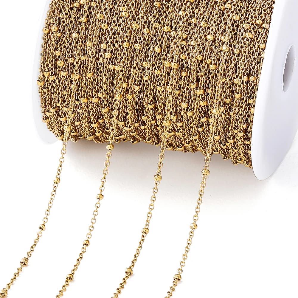 Cross chain with 2 meters stainless steel chain that does not fade with beads for jewelry creation accessories, bracelets, anklets, DIY necklaces
