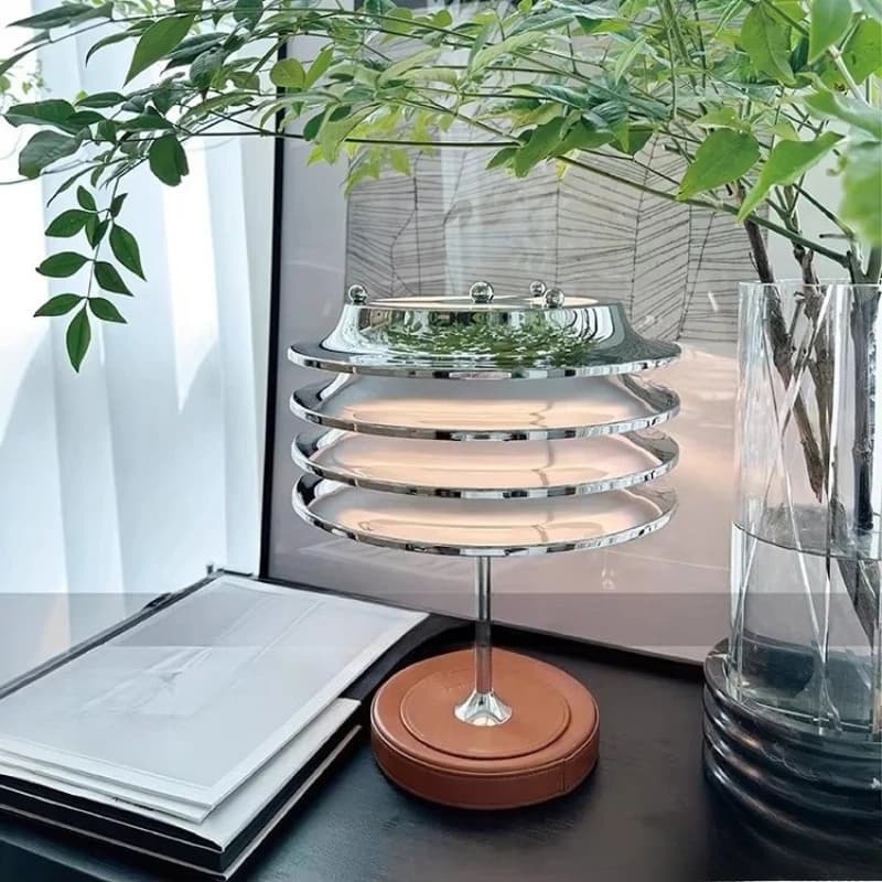 Lampada da Tavolo a Disco a Mezzaluna di Lusso per Atmosfera Premium, Lampada Notturna da Comodino per Camera da Letto e Soggiorno