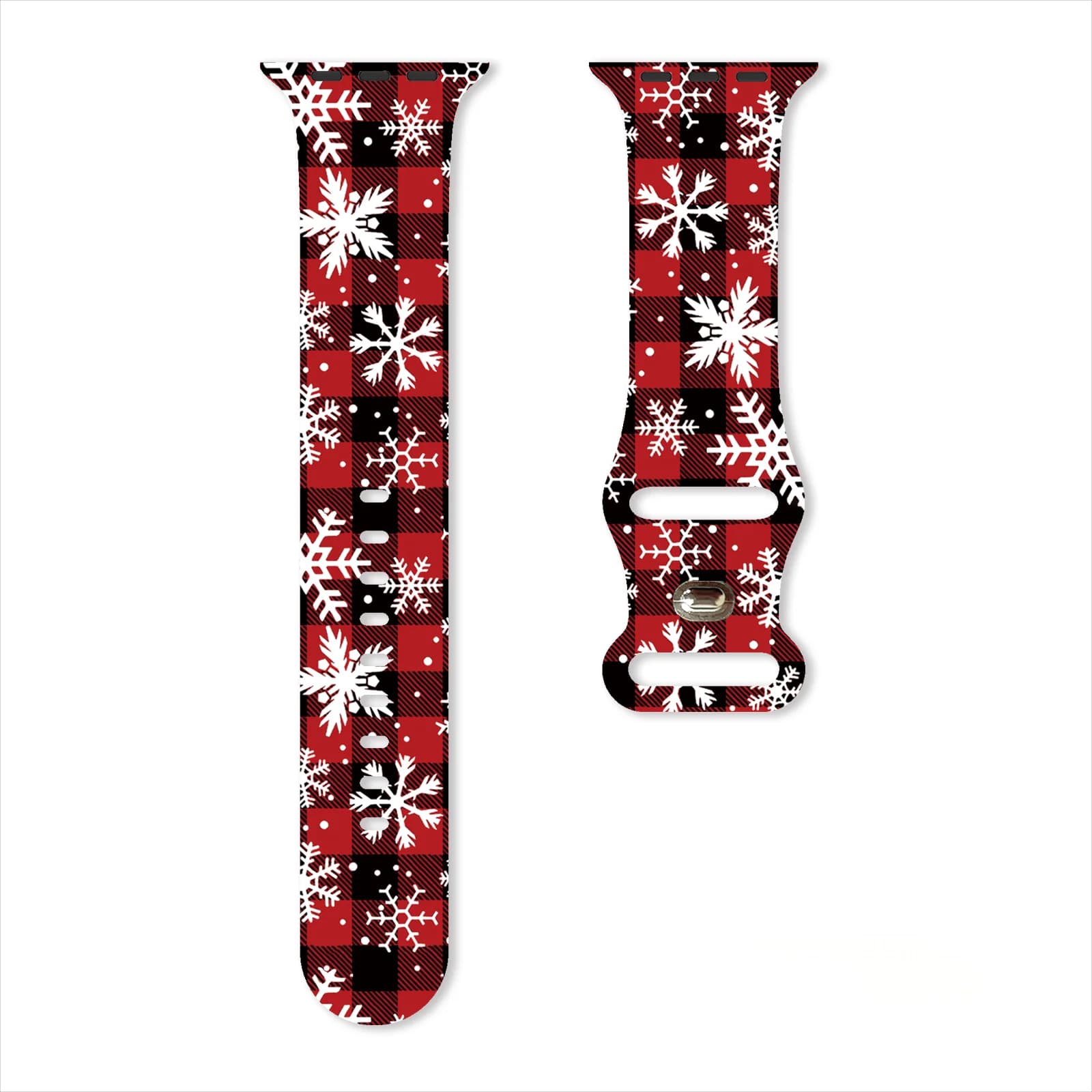 Snowflake Christmas Printed Strap for Apple Watch 11 10 9 8 SE Silicone Band Replacable Bracelet for iWatch 46mm 42mm 41mm 40mm