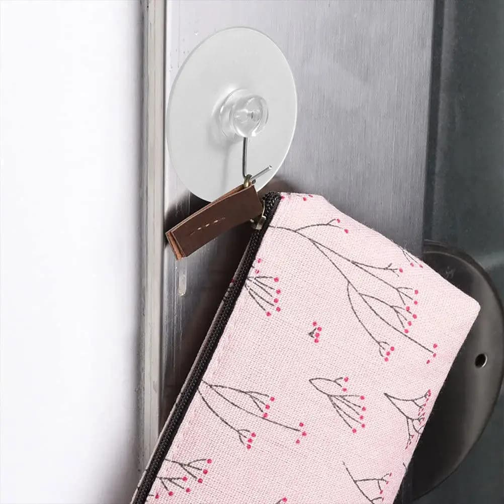 Set di 8 Ganci a Ventosa Multiuso, Resistenti e Riutilizzabili, per Asciugamani in Bagno, Cucina, Soggiorno e Porta