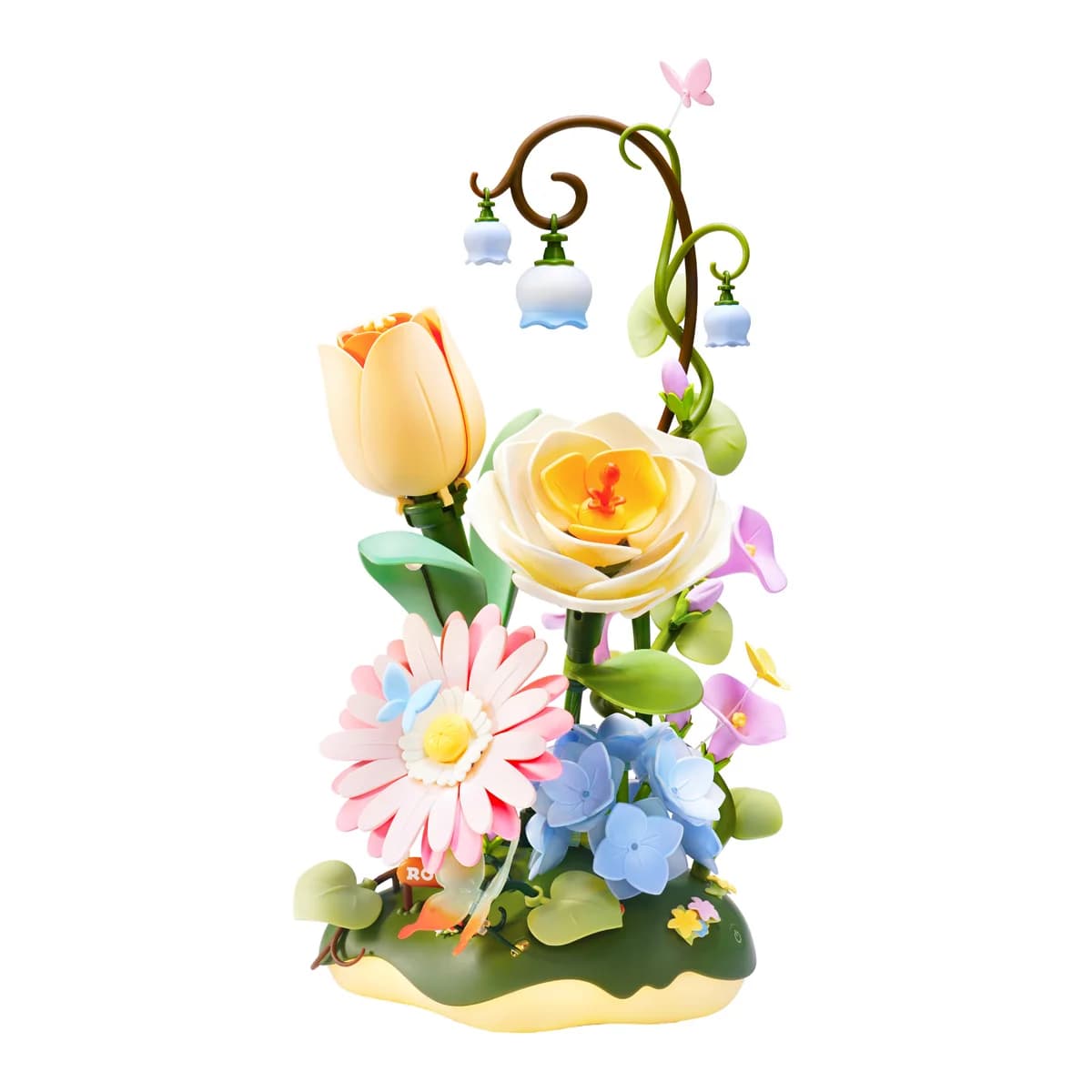 ROKR 3D Puzzle Toys Garden Ramble DIY Flower Bouquet Model Building Kit 4 Lighting Modes Night Light for Room Decor Birthday Gift for Girls Adults