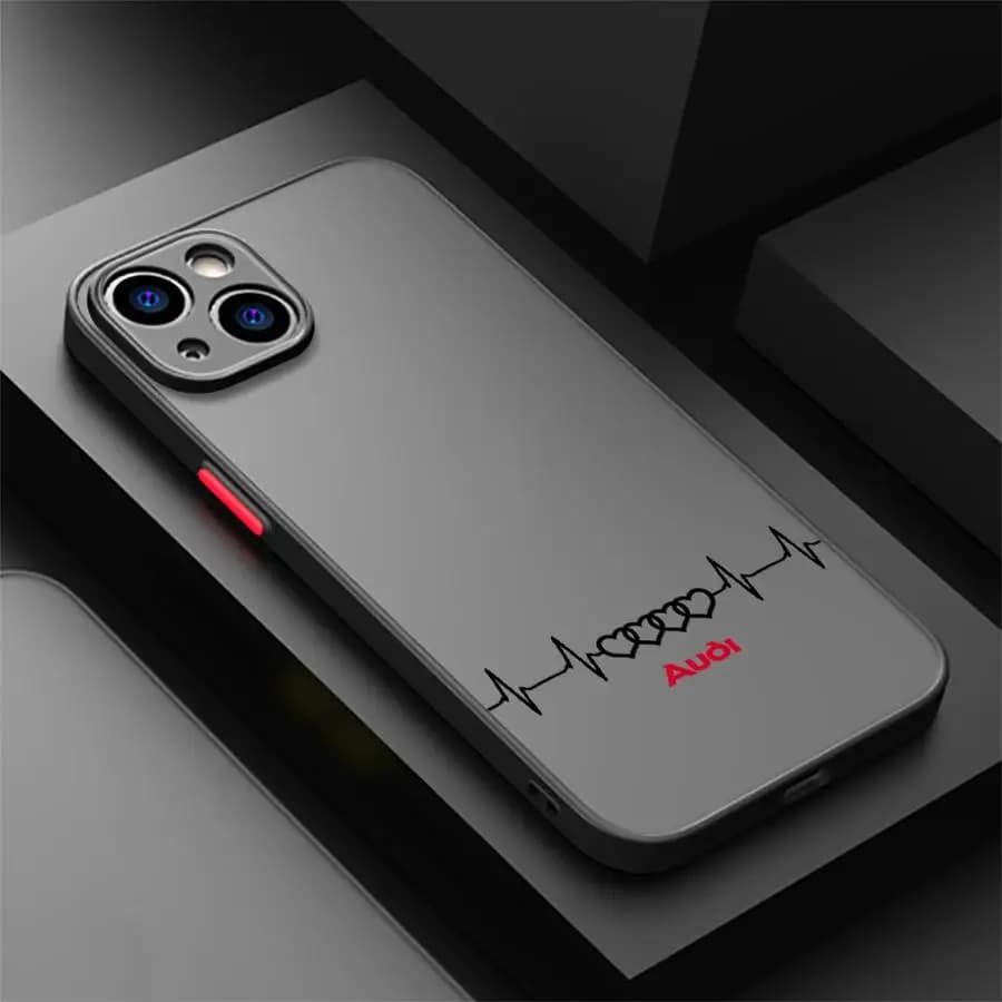 Luxury Car A-AudiS LOGO Black Edge Shell Case for iPhone 6s 15 Pro Max XS X 11 Pro Max 7 8 SE 12 Mini 16 Pro 16e SE 14 13 Pro XR