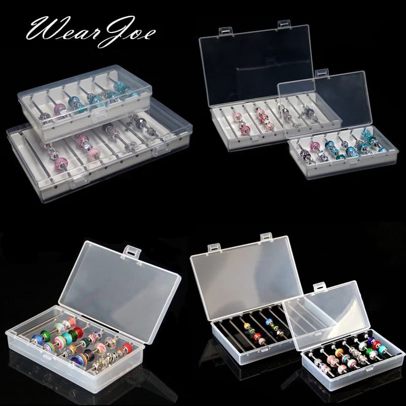 Beaded Pendants Bar Exhibitor Tray Box Washers Case Bracelet Trollbeads Jewellery Container Acrylic Glass