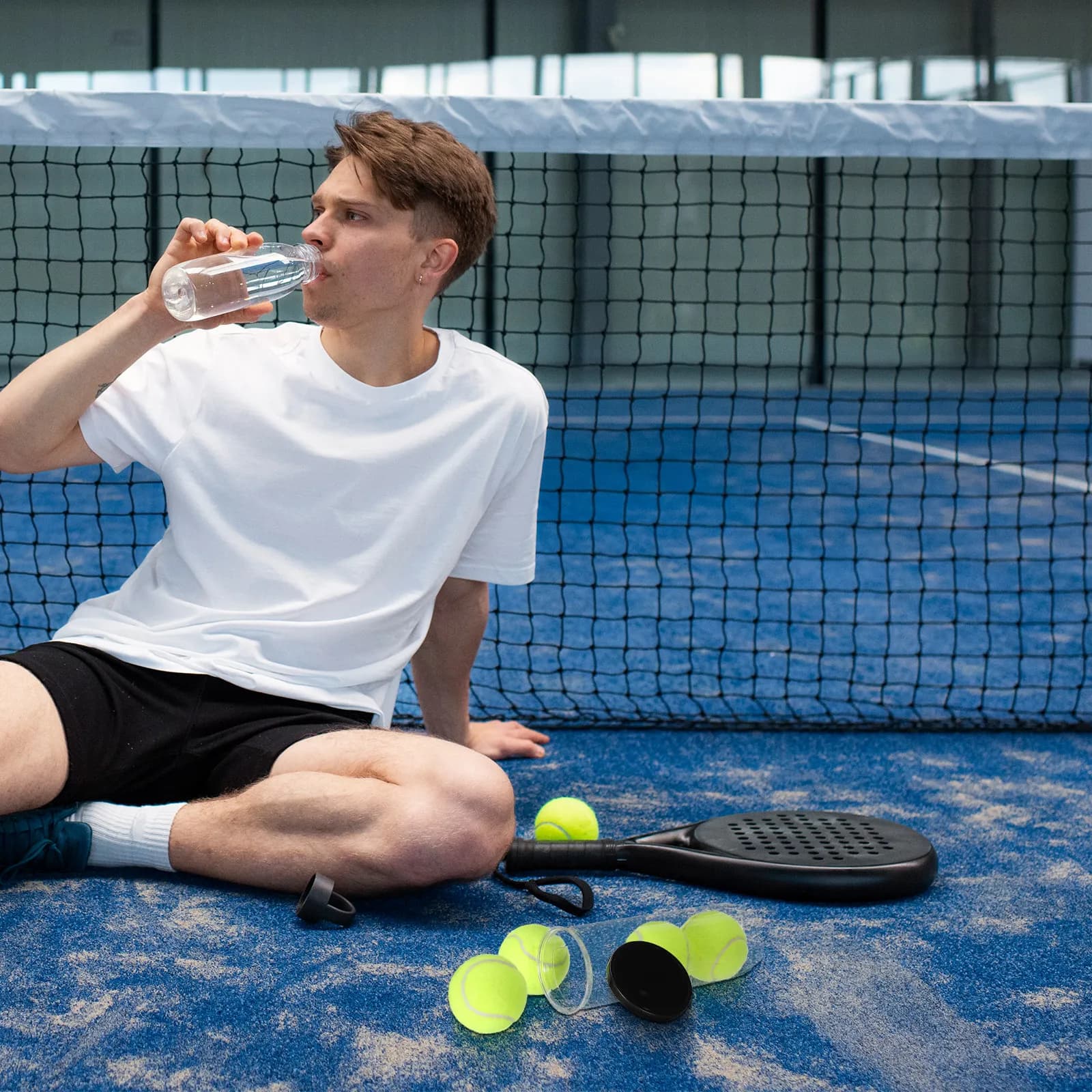 Contenitore per palline da tennis da 3 pezzi, contenitore in plastica trasparente, cilindro con coperchio, contenitore per palline sportive