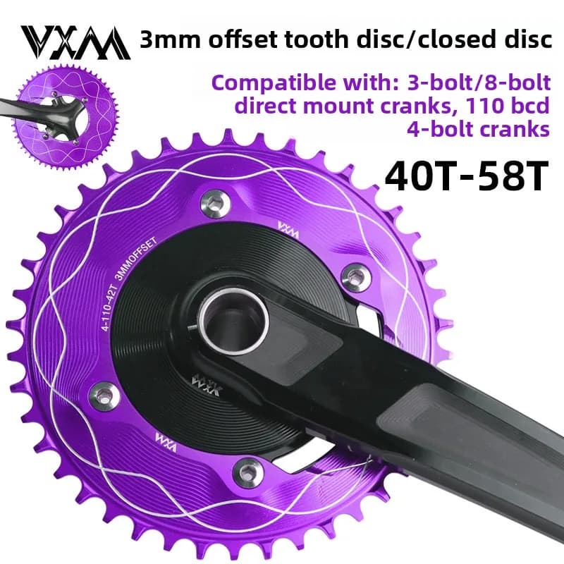 Corona per Bici da Strada a 4 Punte 110BCD, Ingranaggio Positivo e Negativo, GXP3 a 8 Punte, Misuratore di Potenza Pneumatico, Denti Sigillati