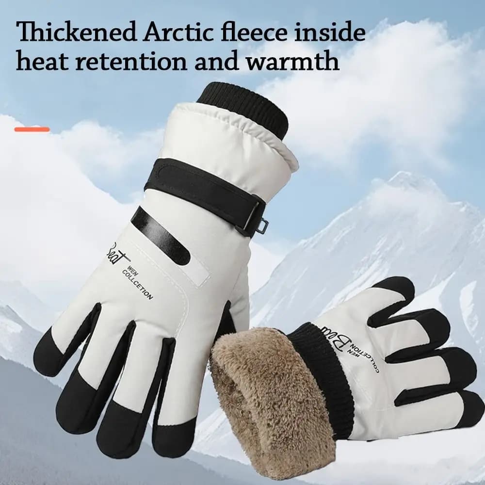 Guanti invernali caldi di nuova moda Fodera in pile Guanti da sci da snowboard antiscivolo Guanti da ciclismo termici impermeabili ispessiti da esterno