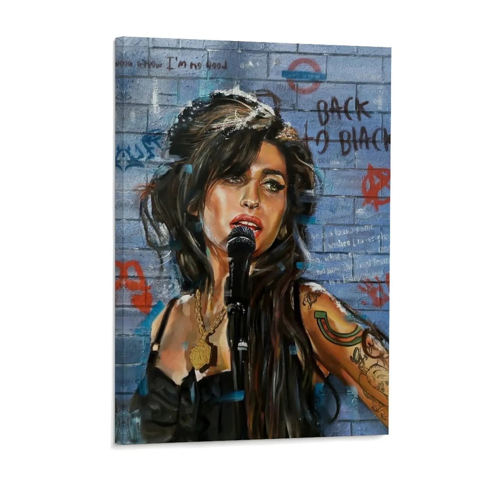 Amy Winehouse Music Icon Poster Street Art Graffiti Amy Winehouse Canvas Wall Art Posters Painting Decoration for Home Bedroom Dorm Bathroom Decor Gift
