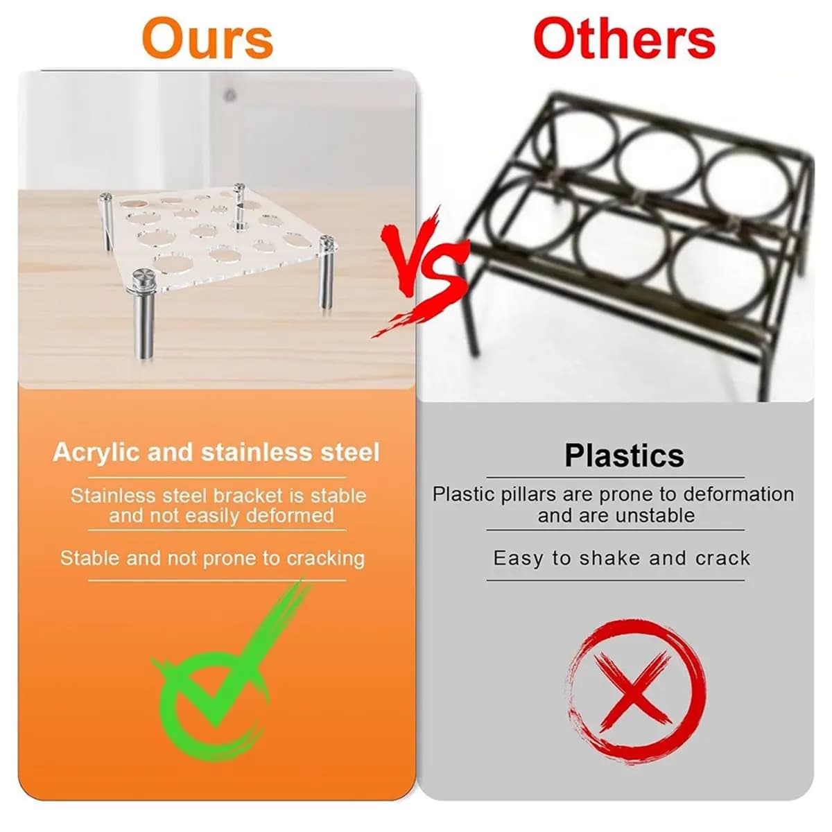 16-Hole Clear Acrylic Chess Piece Holder Stand - Detachable Organizer for Chess Sets, Tabletop Storage & Display B
