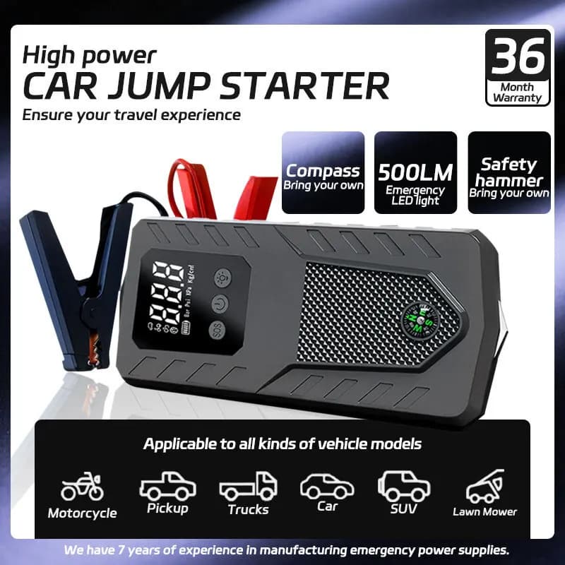 Batteria per auto Avviamento Luce di sicurezza Caricabatterie Avviatore di emergenza Accessori per alimentatore di avviamento di emergenza per automobili ad alta potenza