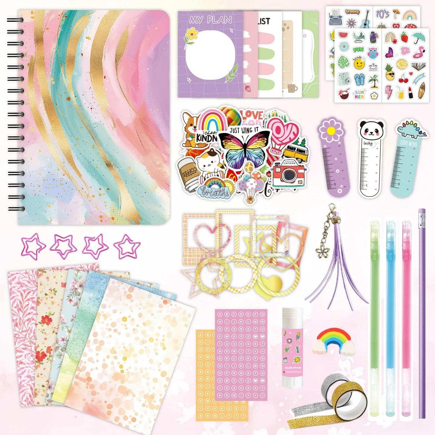 DIY Journal Kit for Girls Ages 8-14 Year Old, Birthday Christmas Gifts for Teen Girls, Art & Crafts, Scrapbook & Diary Supplies