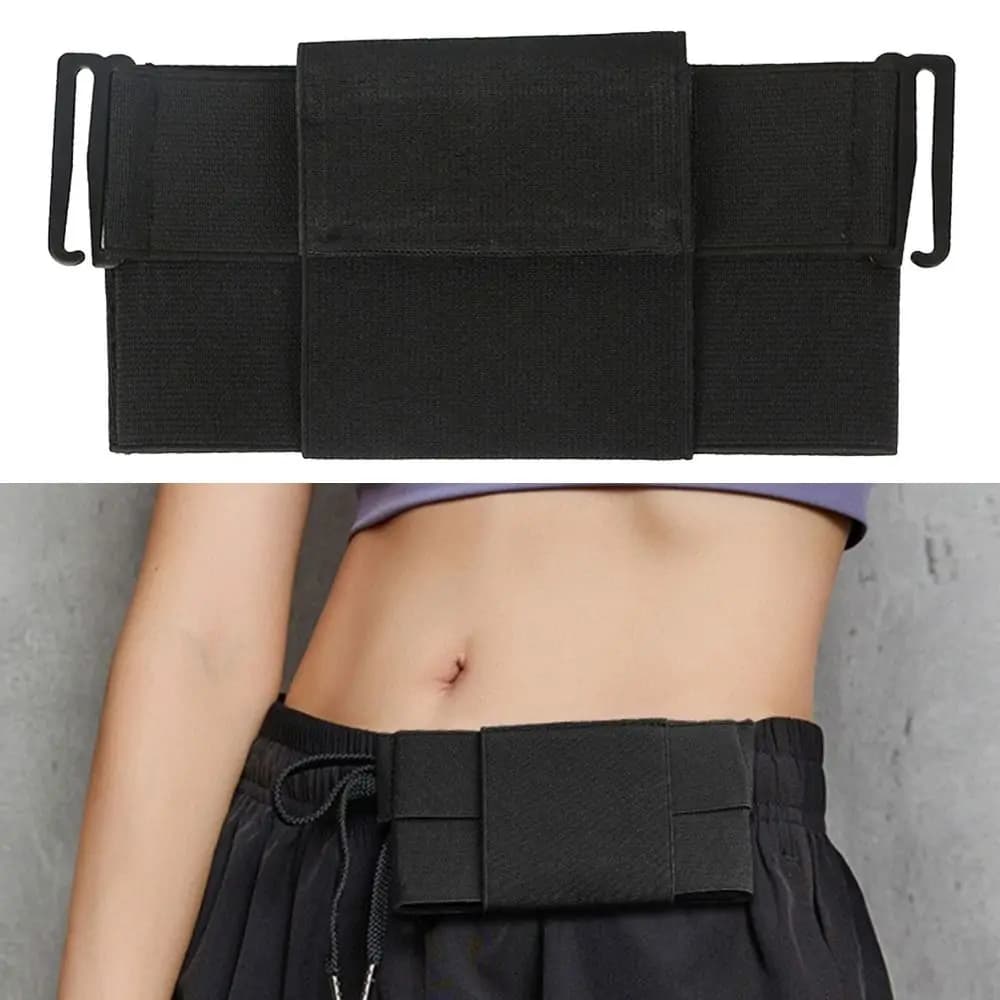Durable Durable Invisible Belt Bag Portable Black Sports Belt Case for Phone Bike Racing
