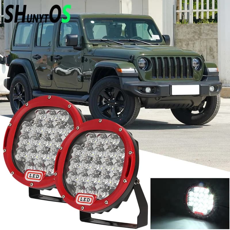 1PC 7 pollici Round LED Off Road Lights 105W Pod Light con staffa di montaggio lampada di guida faro fendinebbia per camion auto SUV