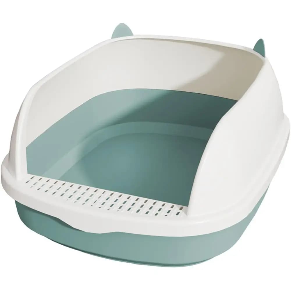 Vassoio per lettiera per animali domestici per gatti a lato alto Sabbia per sabbia profonda con pedale per lettiera per setacciatura Vasino per gatti Toilette per gatti Padella per gatti per gattino Coniglio Trave