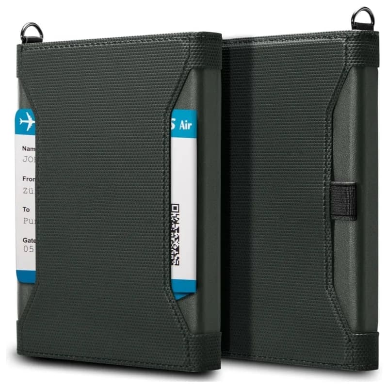 Porta passaporto con protezione Rfid Portafoglio da viaggio per uomo Porta passaporto da uomo multifunzione in pelle Porta carte da donna
